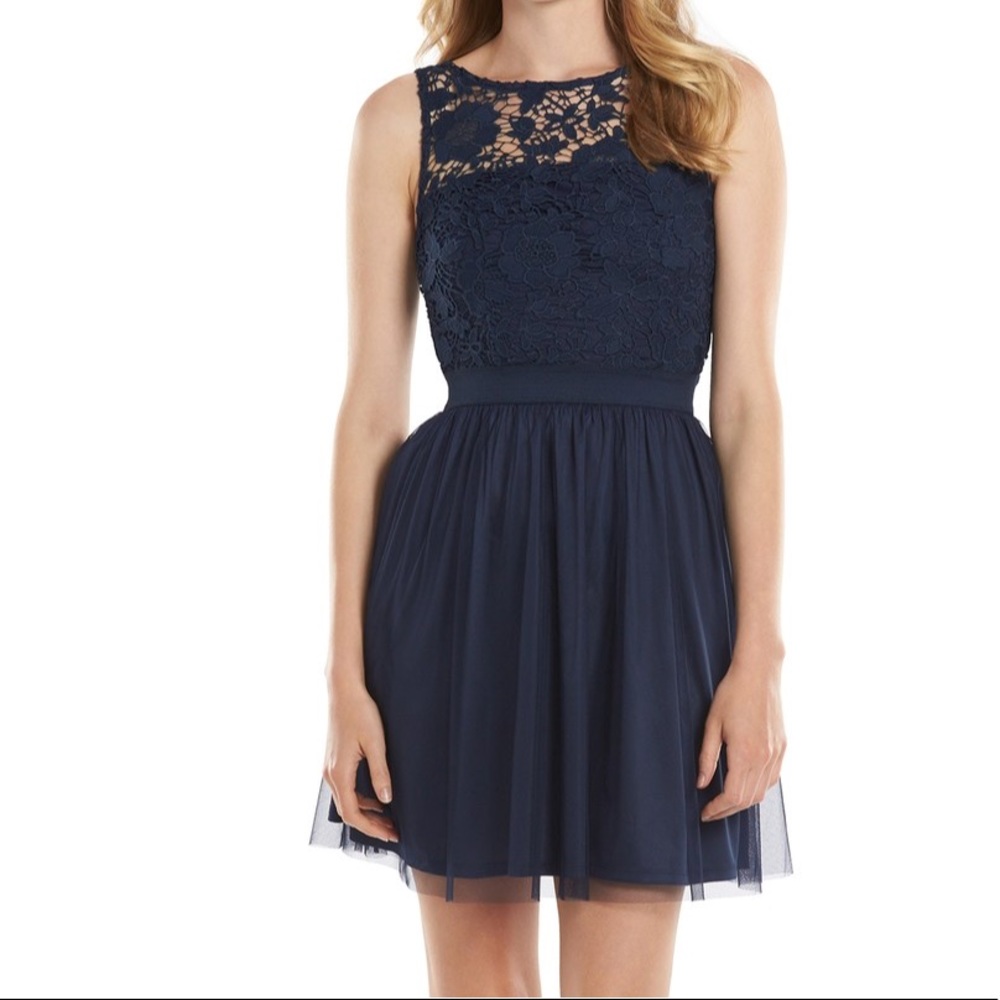 NWT LC Lauren Conrad Fit & Flare Dress Blue Size XS